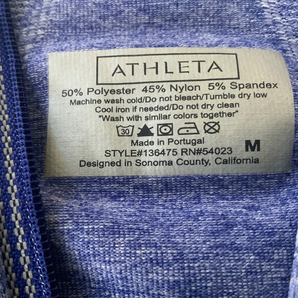 ATHLETA 1/4 zip ruched side pullover  SIZE M $19 - Picture 2 of 4